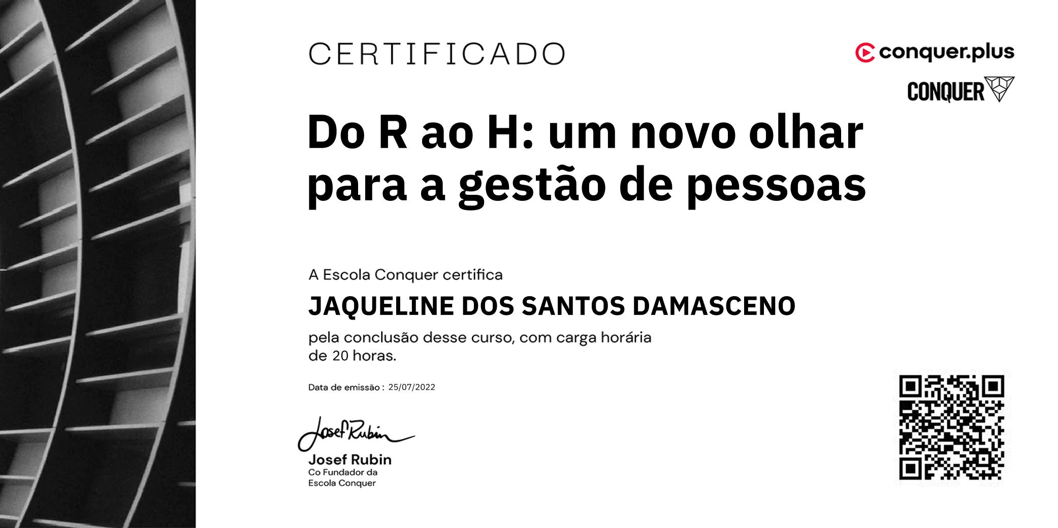 Certificado de Do R ao H: um novo olhar para a gestão de pessoas